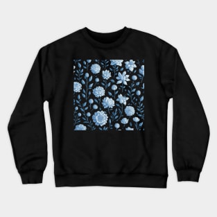 Seamless pattern with blue flowers Crewneck Sweatshirt